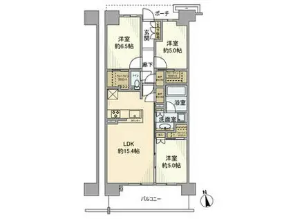 メガシティテラスII街区(3LDK/10階)の間取り写真