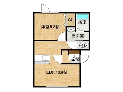 クローバーハウスNO.7(1LDK/1階)の間取り写真