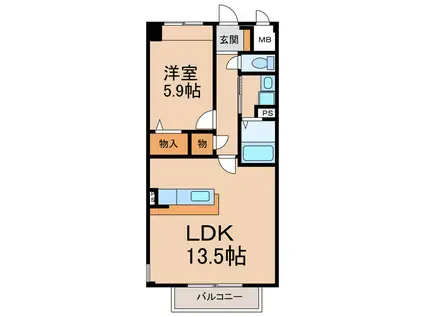 ブローテ(1LDK/1階)の間取り写真