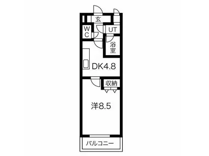 ウェーク・フォレスト・ブロンド(1DK/6階)の間取り写真