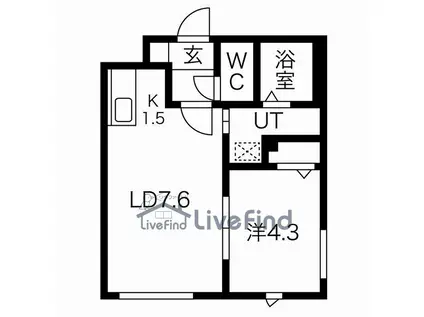 LIFE (1LDK/1階)の間取り写真