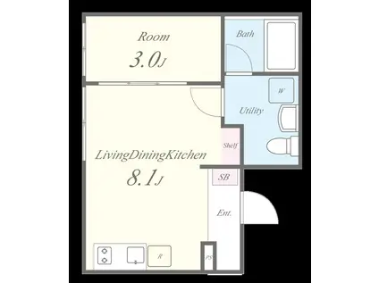 コルビジェスリー(1LDK/1階)の間取り写真