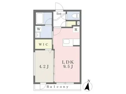 FLIEDER GARTEN(1LDK/4階)の間取り写真