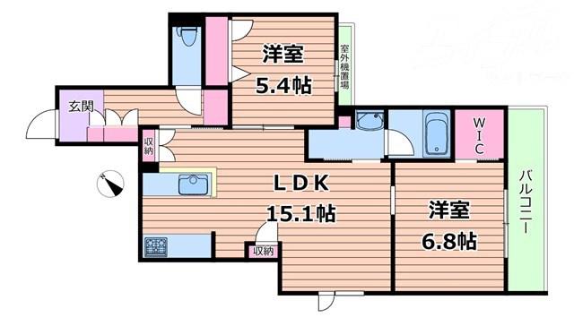 オルキデア クオーレ(2LDK/4階)の間取り写真