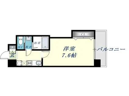 LUXE布施北2(1K/5階)の間取り写真