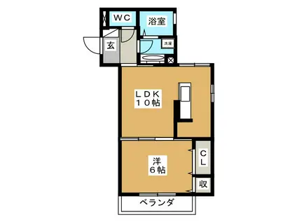 ミコノス(1LDK/3階)の間取り写真