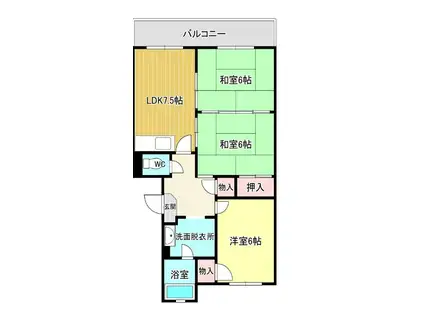 フェリカ葉山(3DK/4階)の間取り写真