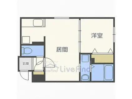 フェリオ(1LDK/4階)の間取り写真