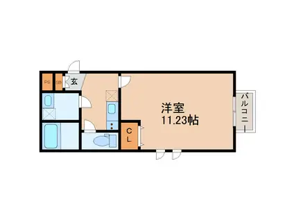 パークフォレスト黒松(1K/2階)の間取り写真