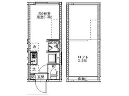 旭丘1丁目NEOAVAND(ワンルーム/2階)の間取り写真