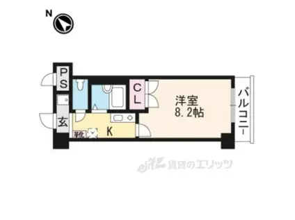 クレスト草津(1K/6階)の間取り写真