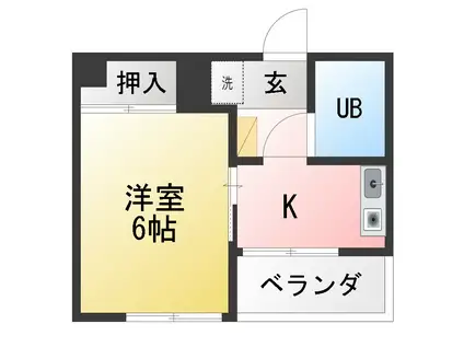 伊東ビルI(1K/7階)の間取り写真