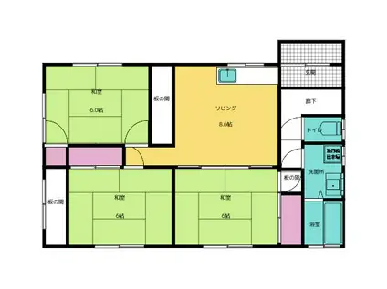 コーポ竪林(2DK/2階)の間取り写真