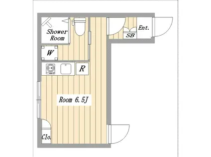 レジデンストーキョー亀戸(ワンルーム/4階)の間取り写真