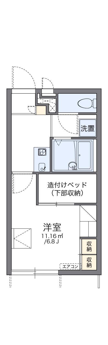 レオパレスフォレーゼ別府(1K/1階)の間取り写真