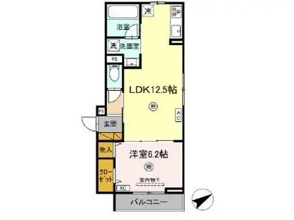 ユウ・エトワール(1LDK/2階)の間取り写真