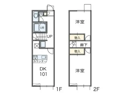レオパレスゼスト(2DK/1階)の間取り写真