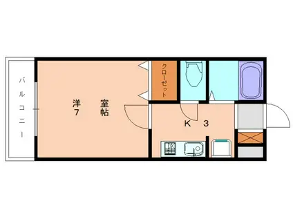 ラ・マーサ(1K/3階)の間取り写真