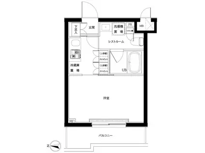 ルーブル武蔵新城弐番館(1K/5階)の間取り写真