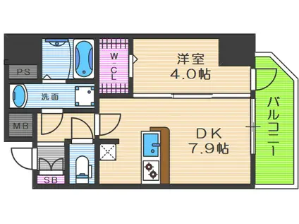レオンコンフォート堀江公園(1DK/11階)の間取り写真
