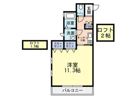 ワコーレヴィアーノ須磨寺町(1K/2階)の間取り写真