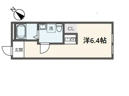 バーンフリート稲田堤六番館(ワンルーム/2階)の間取り写真