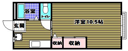 薮内ハイツ(1K/2階)の間取り写真