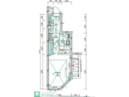 ガリシア中野新橋(1K/2階)の間取り写真