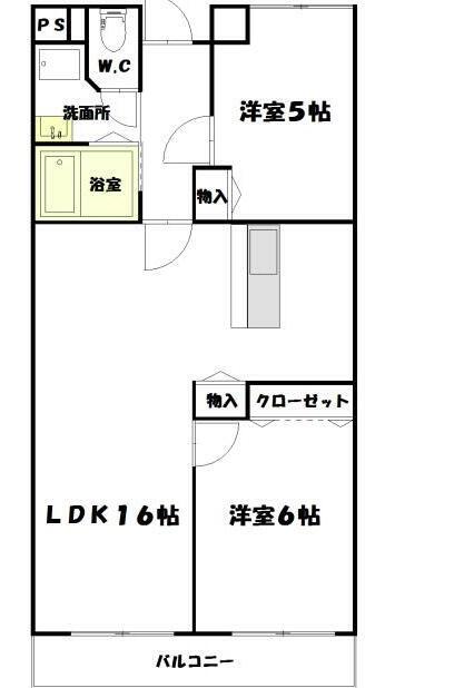 東山ハイツ(3LDK/1階)の間取り写真
