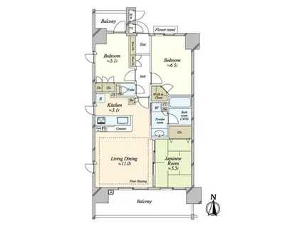 ラヴィドール亀戸(3LDK/2階)の間取り写真