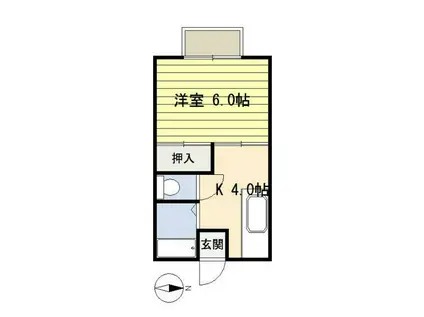 メゾンふかた(1K/2階)の間取り写真