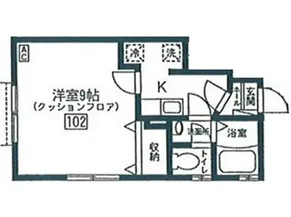 ヴィラヴェール太子堂(1K/1階)の間取り写真