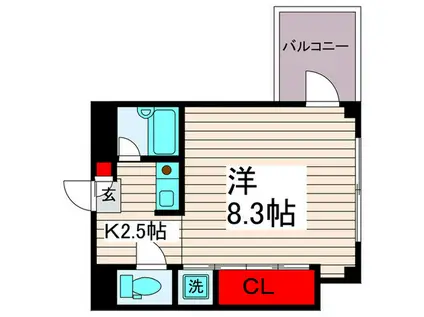 ファイブリーフ(1K/2階)の間取り写真