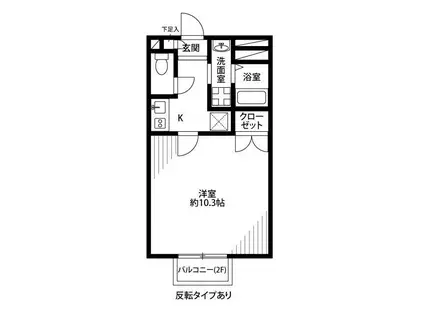 アムール ハルディーン ディ パライソ(1K/1階)の間取り写真