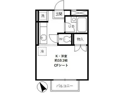 南壱番館(ワンルーム/2階)の間取り写真