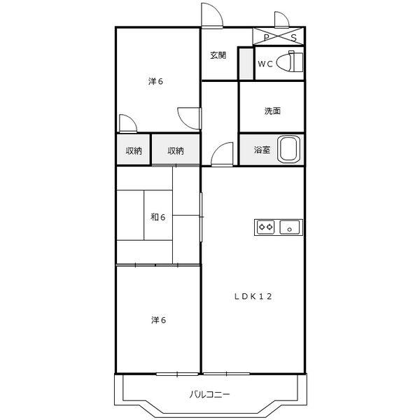 アーバンヒルズ長山(3LDK/3階)の間取り写真
