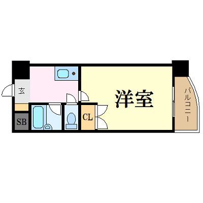 ナカシマビル(1K/6階)の間取り写真