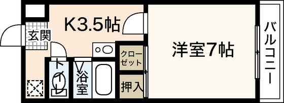 ヴェルセンチュリー(1K/3階)の間取り写真