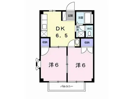 スカイハイツ(2DK/2階)の間取り写真