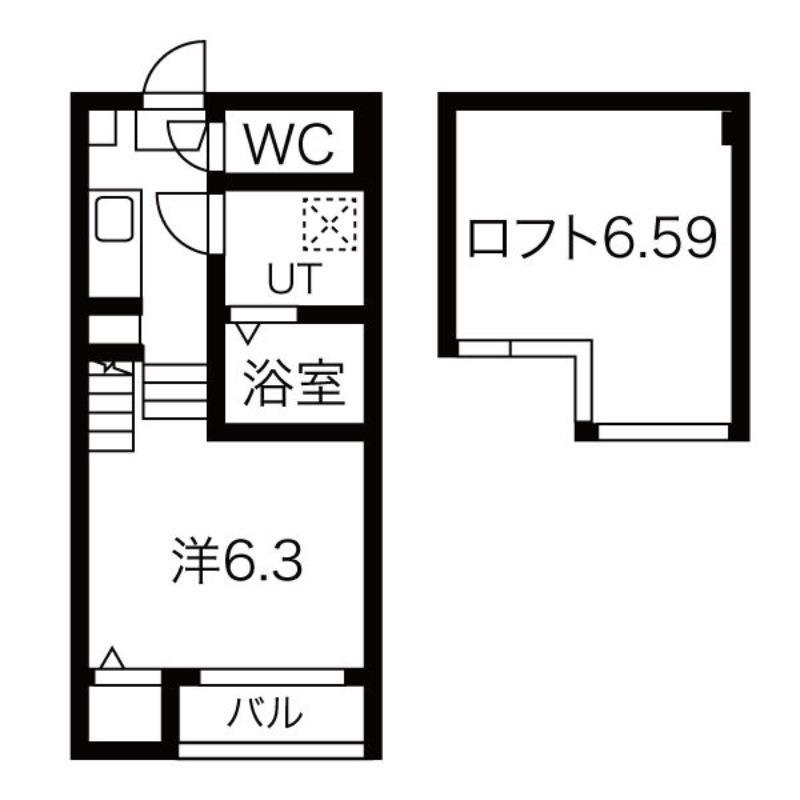 ハーモニーテラス東仙台V(1K/1階)の間取り写真