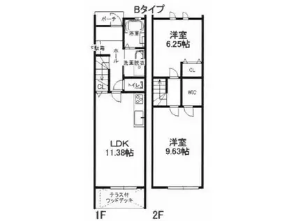 ラ・イース松新町(2LDK/1階)の間取り写真