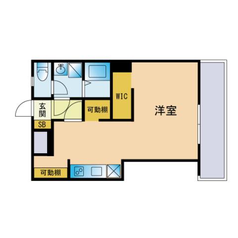 K&K俵 3号館(1DK/2階)の間取り写真