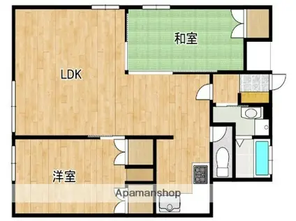 アンジェリーク平和(2LDK/1階)の間取り写真