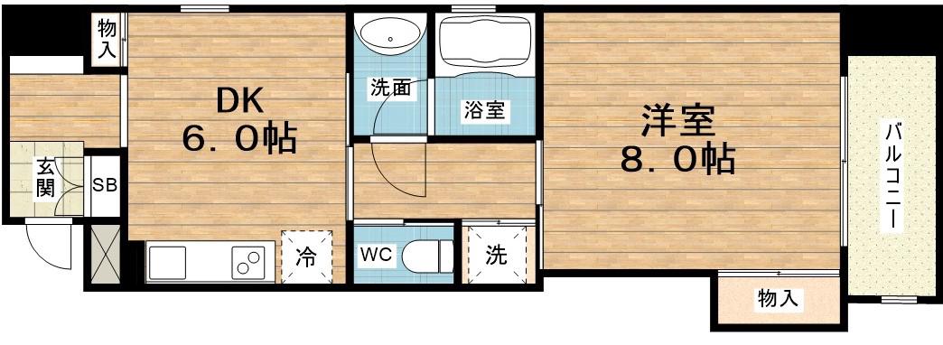 RITZ SQUAREII(1DK/5階)の間取り写真