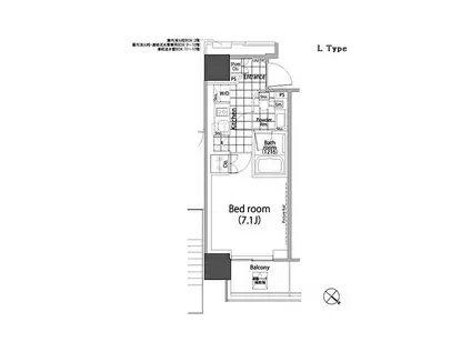 パークハビオ赤坂タワー(1K/8階)の間取り写真