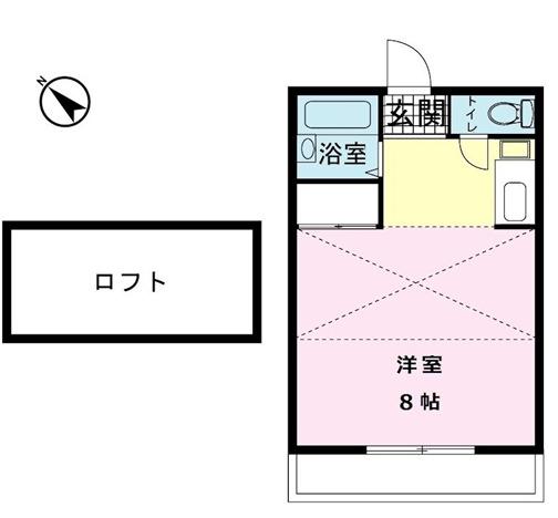 ハウス柏木(ワンルーム/2階)の間取り写真
