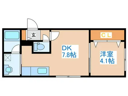 PORTE BONHEUR 櫻(1DK/1階)の間取り写真