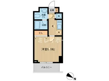 KDXレジデンス雪谷大塚(1K/4階)の間取り写真