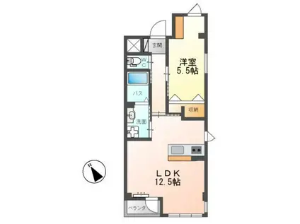 LUMINOUS STAGE(1LDK/3階)の間取り写真