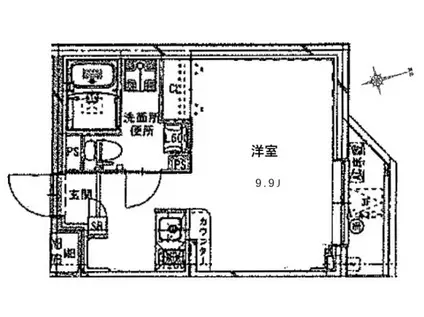 CREAL常盤台(ワンルーム/4階)の間取り写真